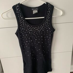 Rhinestone Studded Cotton Tank NWOT